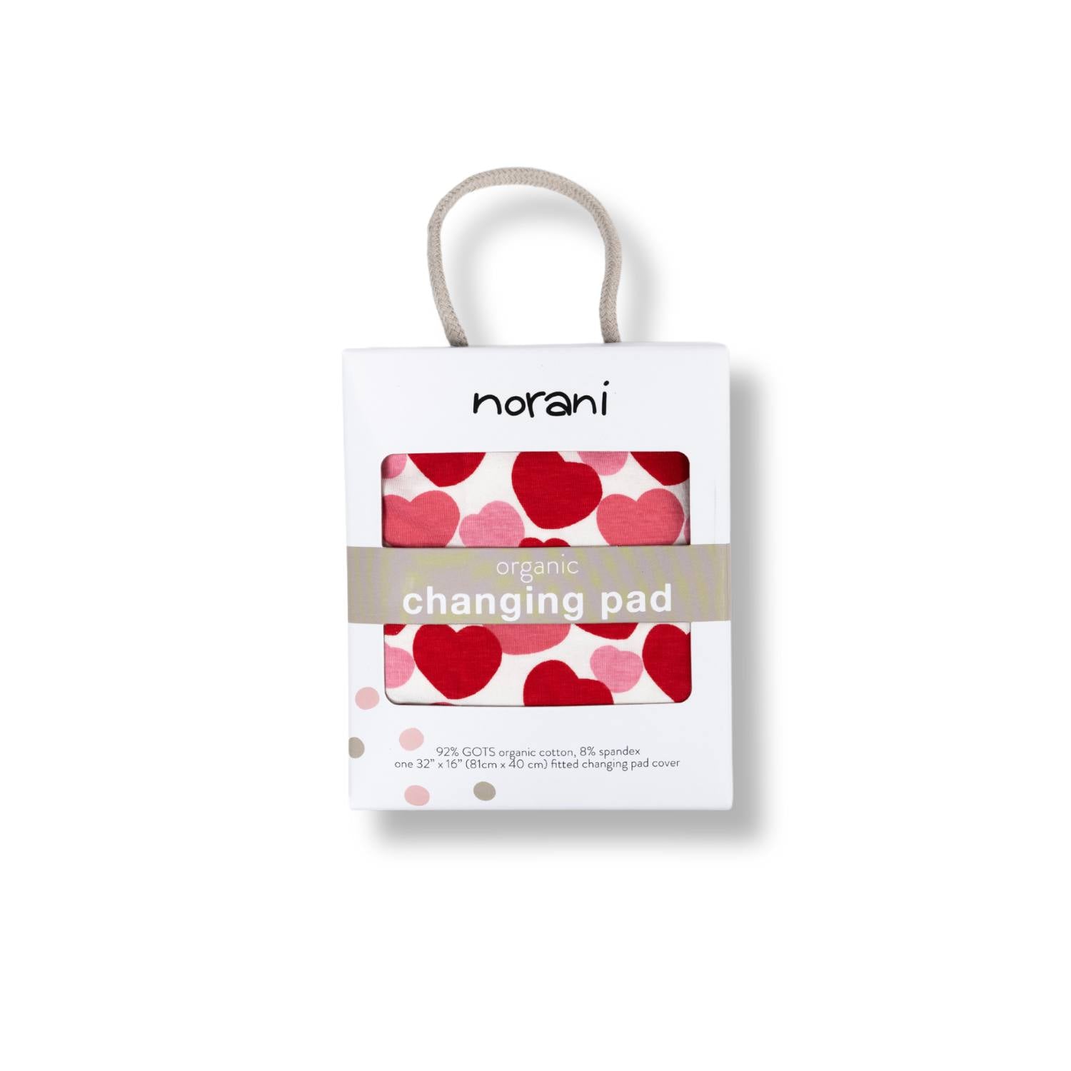 Organic Changing Pad Cover Red Hearts Nursery Accessory Norani Baby Everetts Place: Online Boutique