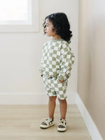 Little Joy Co. Organic Cotton Checkered Crewneck and Shorts Set for Kids - Apparel & Accessories > Clothing > Baby & Toddler Clothing > Baby & Toddler Outfits
