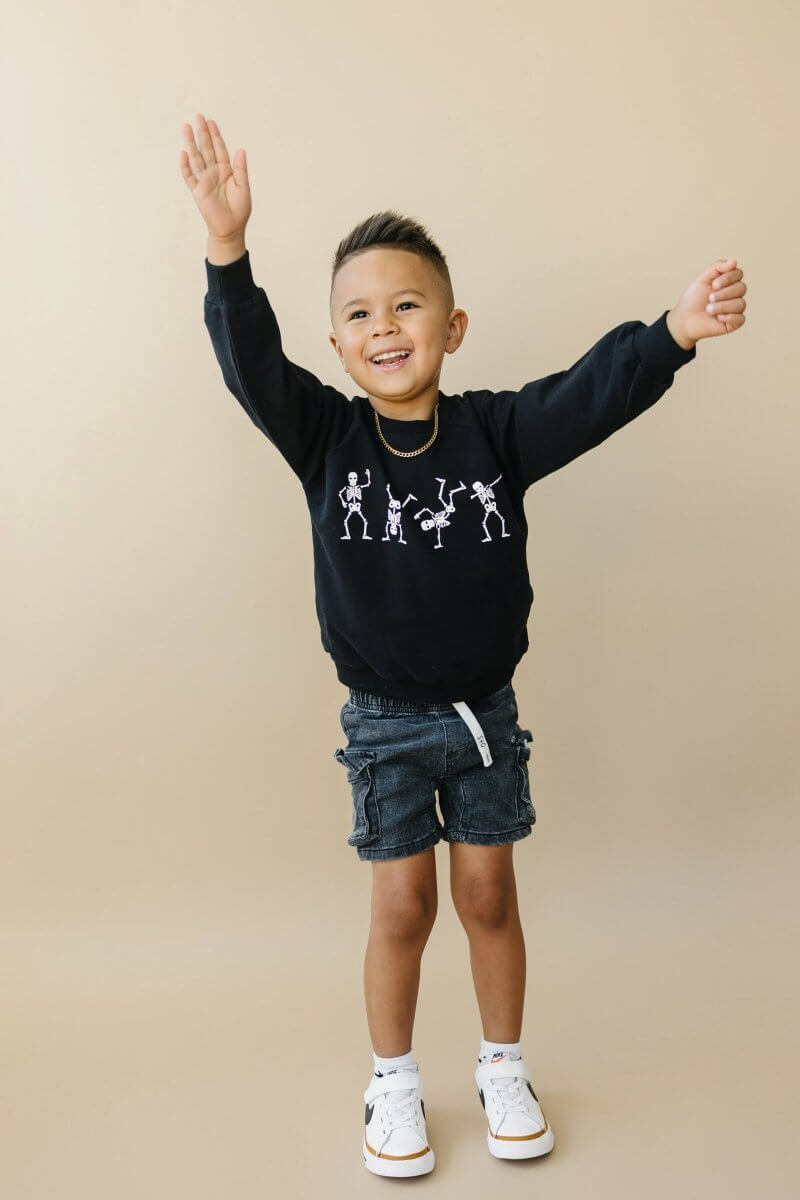 Little Joy Co. Organic Cotton Dancing Skeletons Crewneck Sweatshirt - Everetts Place Boutique - 