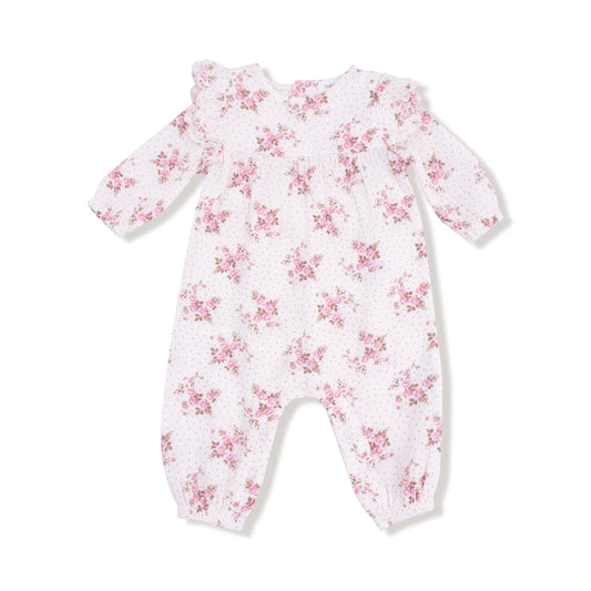 Organic Cotton Muslin Petal Ruffle Long Sleeve Romper Angel Dear Everetts Place: Online Boutique