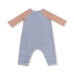 Angel Dear Organic Cotton Raglan Henley Romper With Football Pocket - Apparel & Accessories > Clothing > Baby & Toddler Clothing > Baby One-Pieces 983