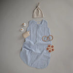 Mushie Organic Cotton Sleep Bag for Babies Lightweight Breathable Muslin Design with Two-Way Zipper Sleeveless Full Body Coverage - Apparel & Accessories > Clothing > Baby & Toddler Clothing > Baby One-Pieces Sleep Bag