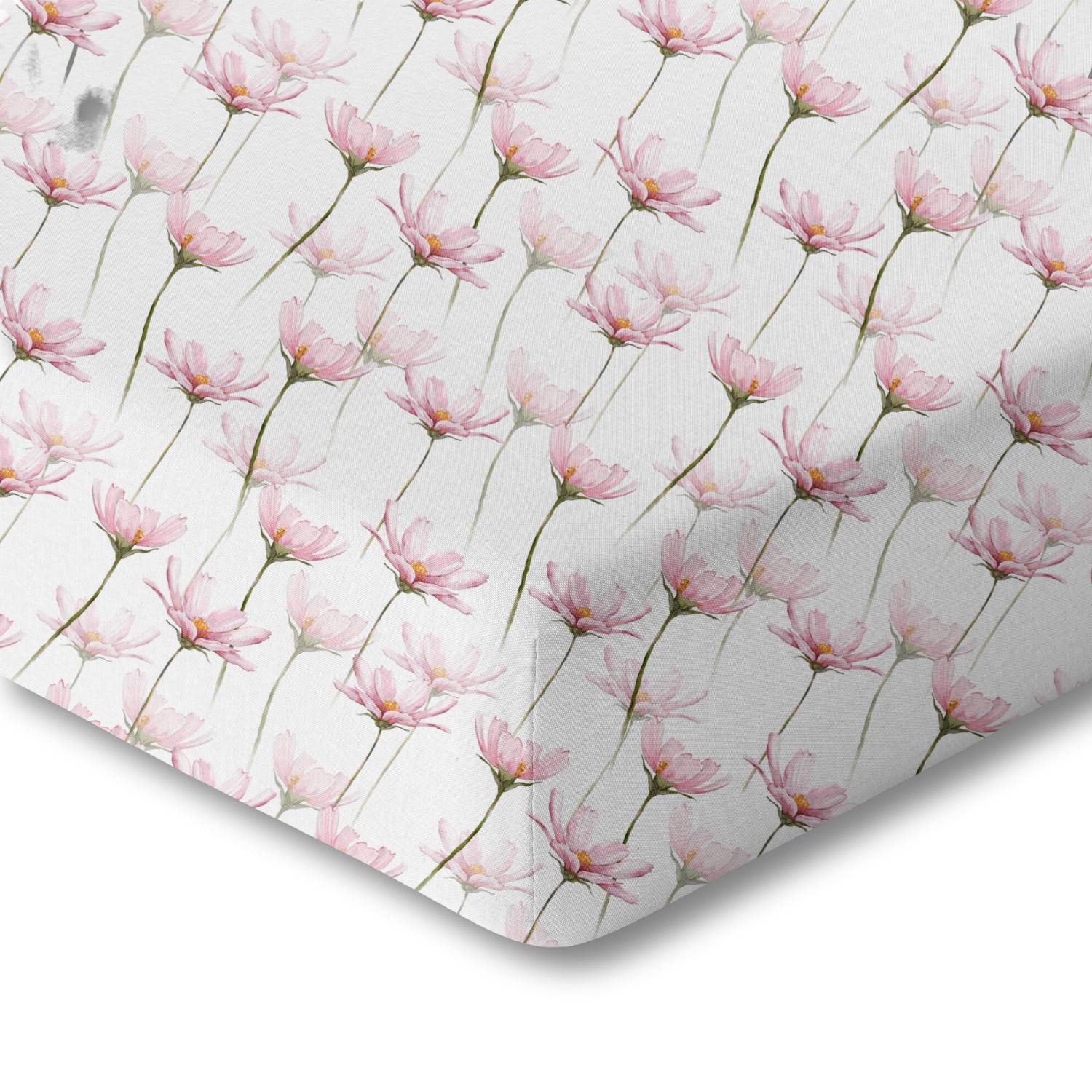 Organic Crib Sheet Pink Petals Soft GOTS Certified Norani Norani Baby Everetts Place: Online Boutique
