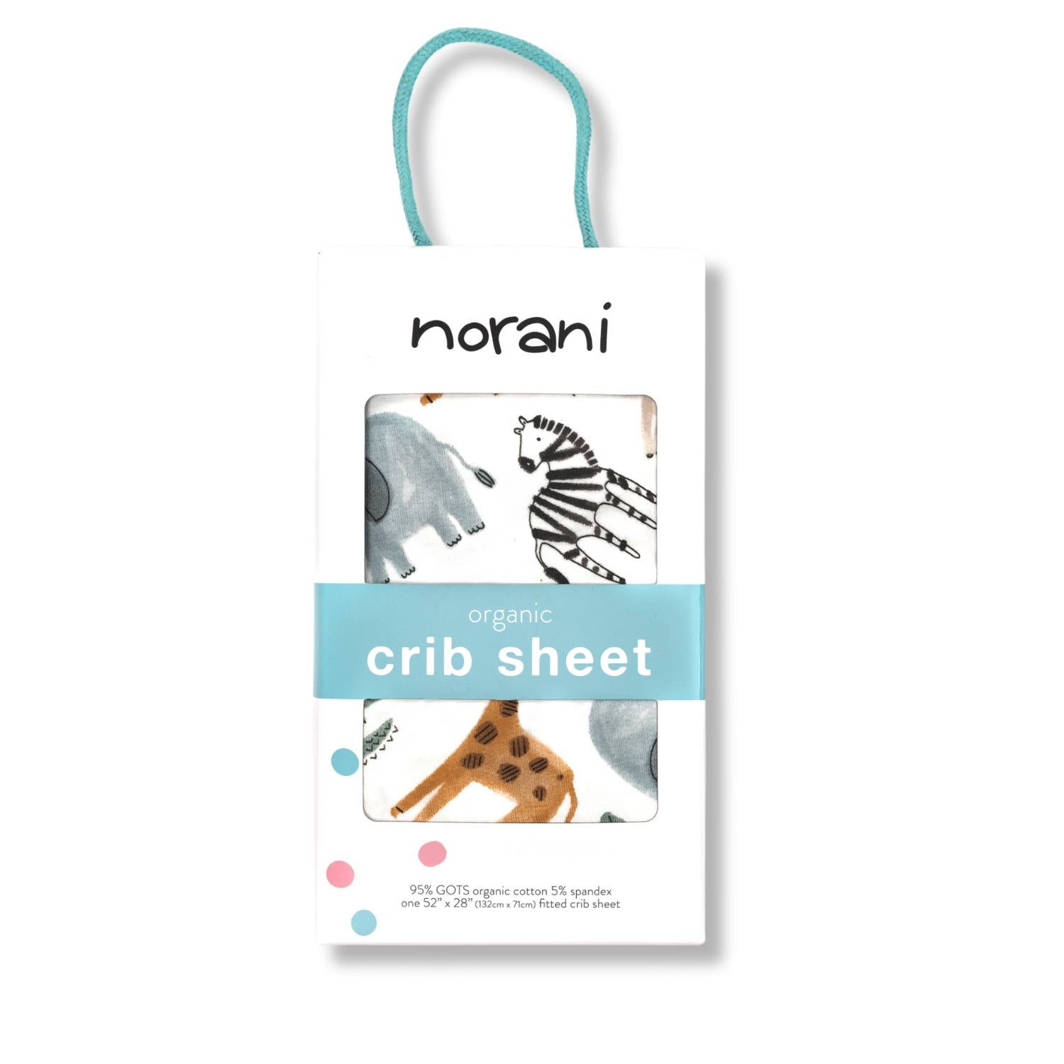 Organic Crib Sheet Safari Animals GOTS Certified Baby Sleep Norani Baby Everetts Place: Online Boutique