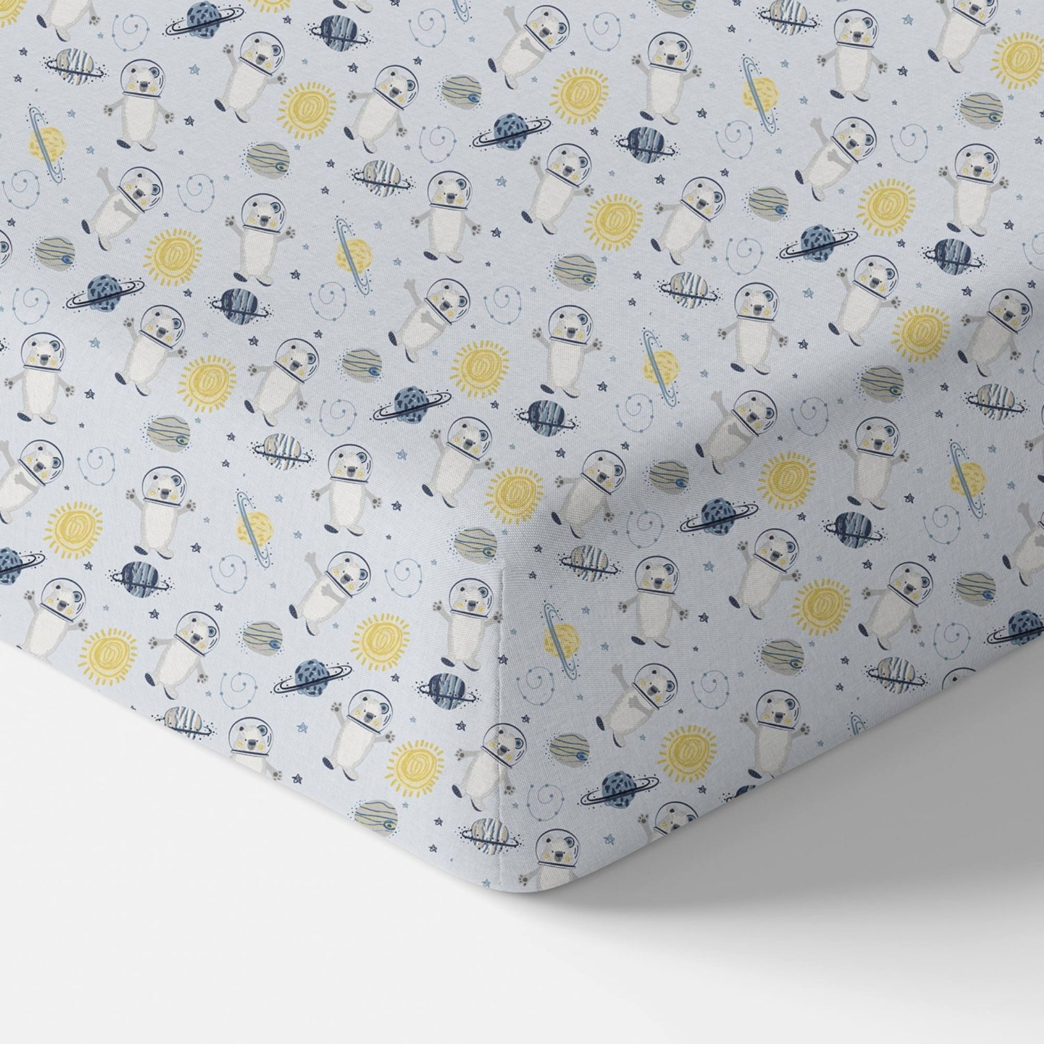 Organic Crib Sheet Space Bears GOTS Certified For Nurseries Norani Baby Everetts Place: Online Boutique