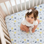 Organic Crib Sheet Space Bears GOTS Certified For Nurseries Norani Baby Everetts Place: Online Boutique