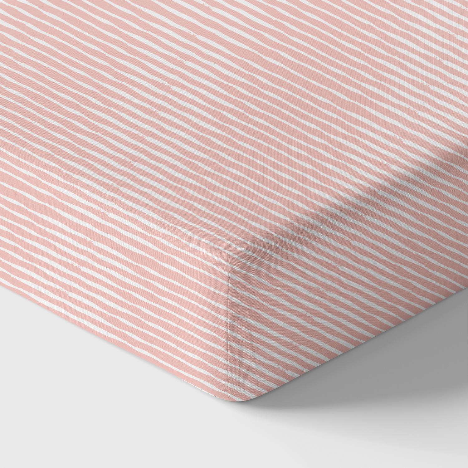 Organic Fitted Crib Sheet Pink Stripes For Baby Sleep Norani Baby Everetts Place: Online Boutique