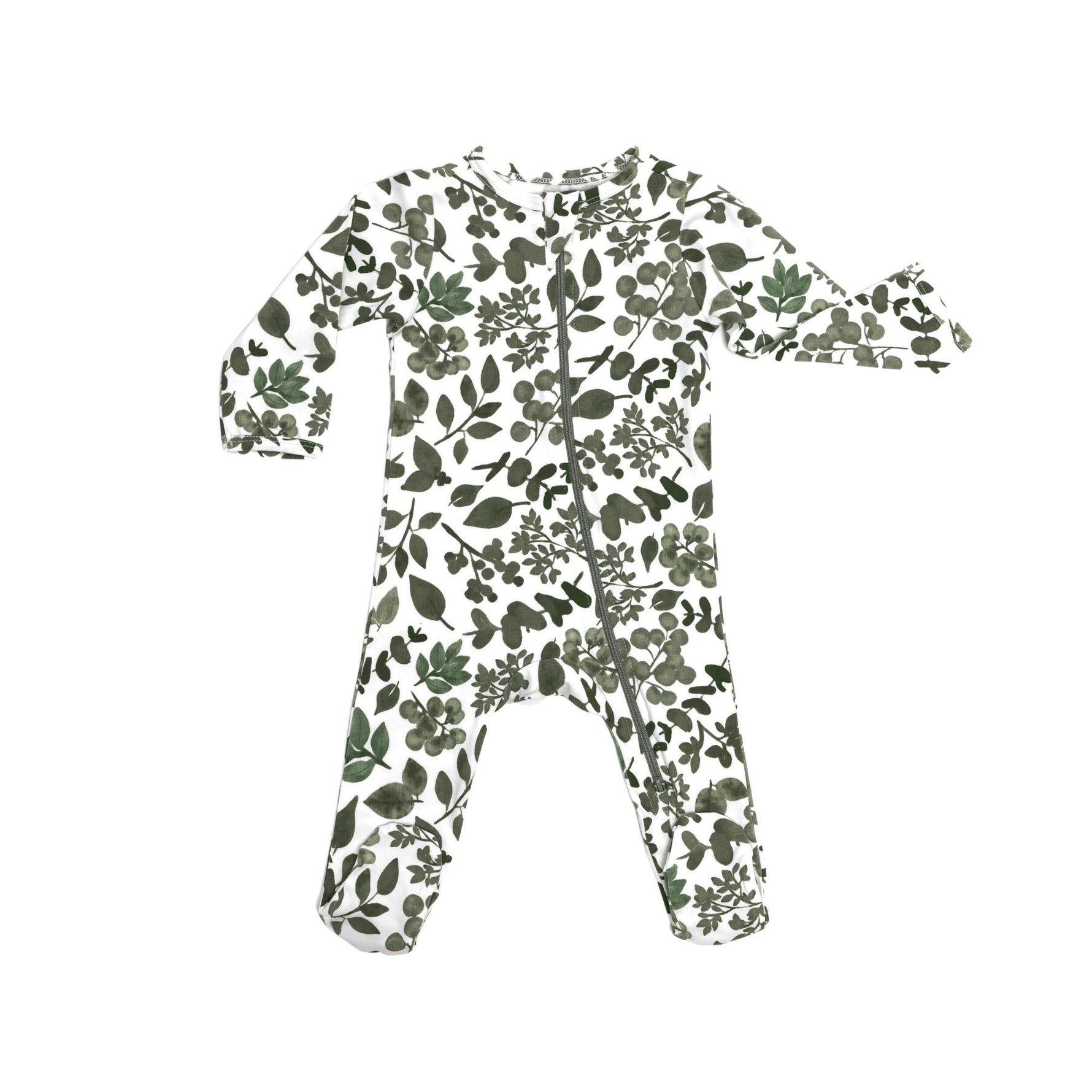 Organic Footie Green Leaves Newborn Bodysuit Collection Norani Baby Everetts Place: Online Boutique
