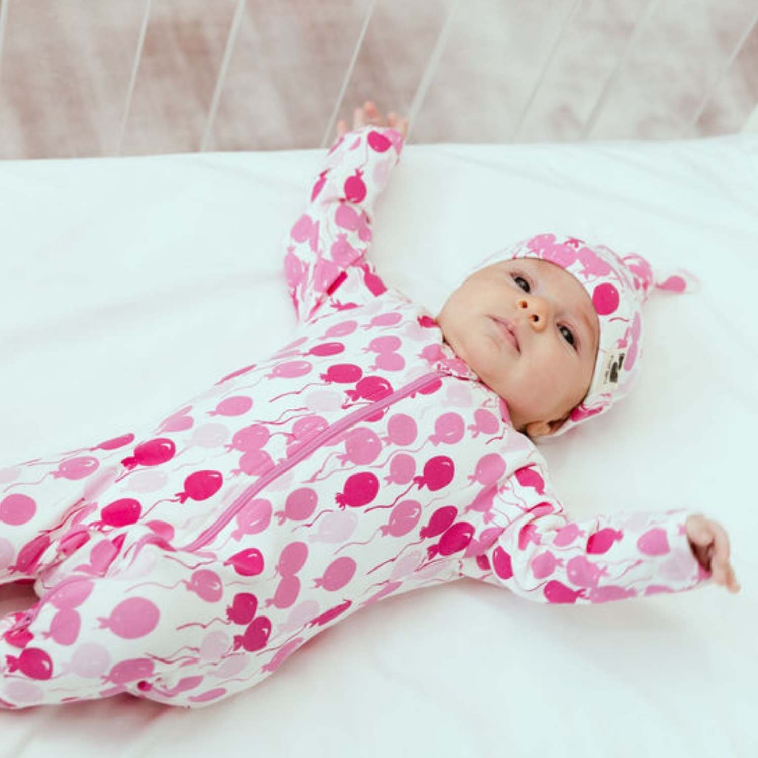 Organic Footie Pink Balloons Baby Onesie Newborn Wear Norani Baby Everetts Place: Online Boutique