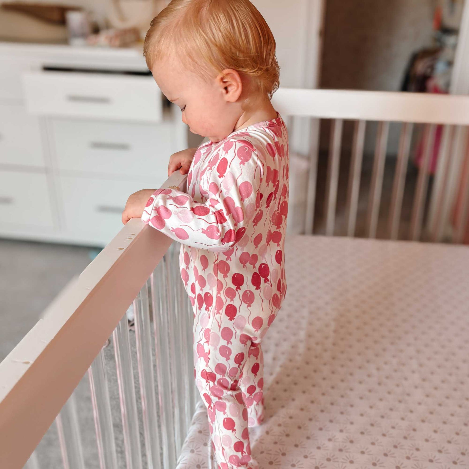 Organic Footie Pink Balloons Baby Onesie Newborn Wear Norani Baby Everetts Place: Online Boutique