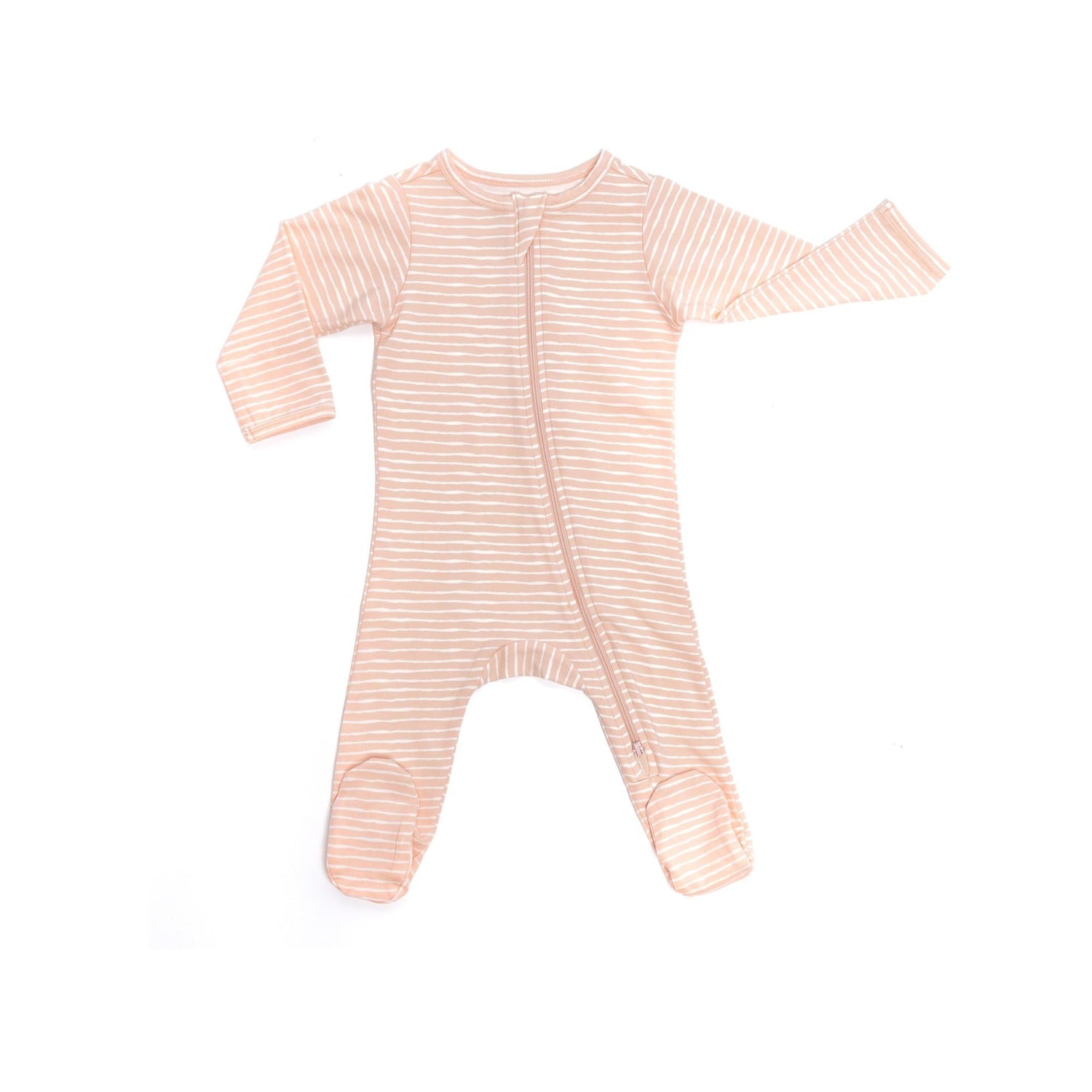 Organic Footie Pink Stripes Baby Onesie Norani Baby Norani Baby Everetts Place: Online Boutique