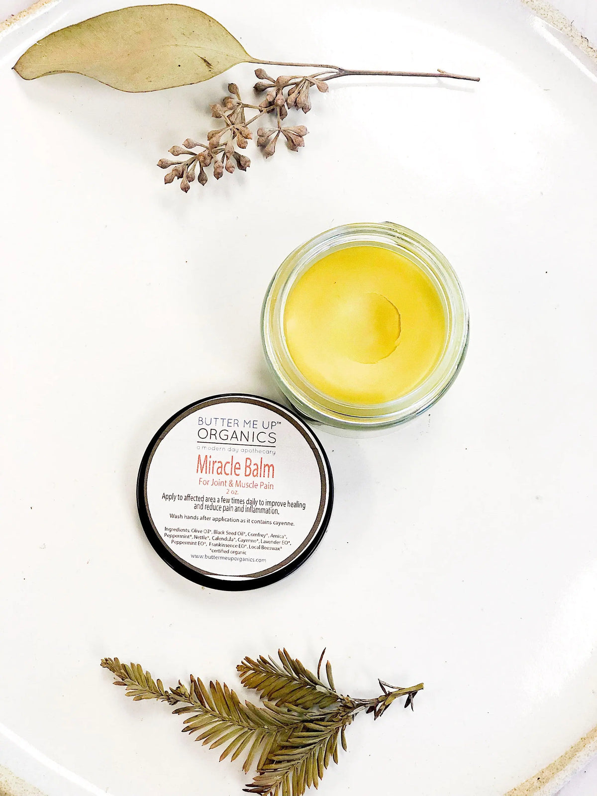 Organic Herbal Pain Balm For Sore Muscles And Joints By Butter Me Up Organics Butter Me Up Organics 
