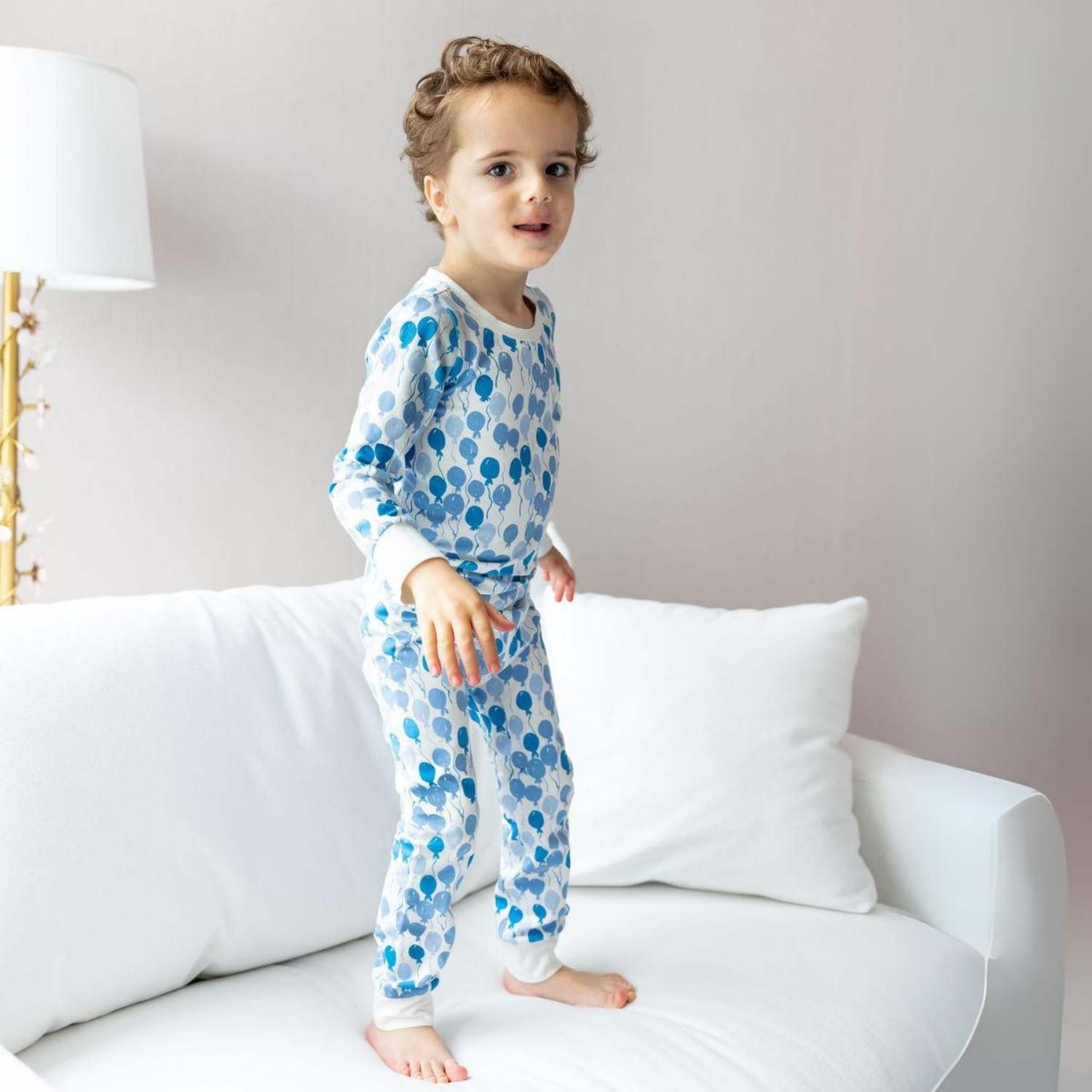 Organic Kids Pajamas Blue Balloons Soft Cotton Nightwear Norani Baby Everetts Place: Online Boutique