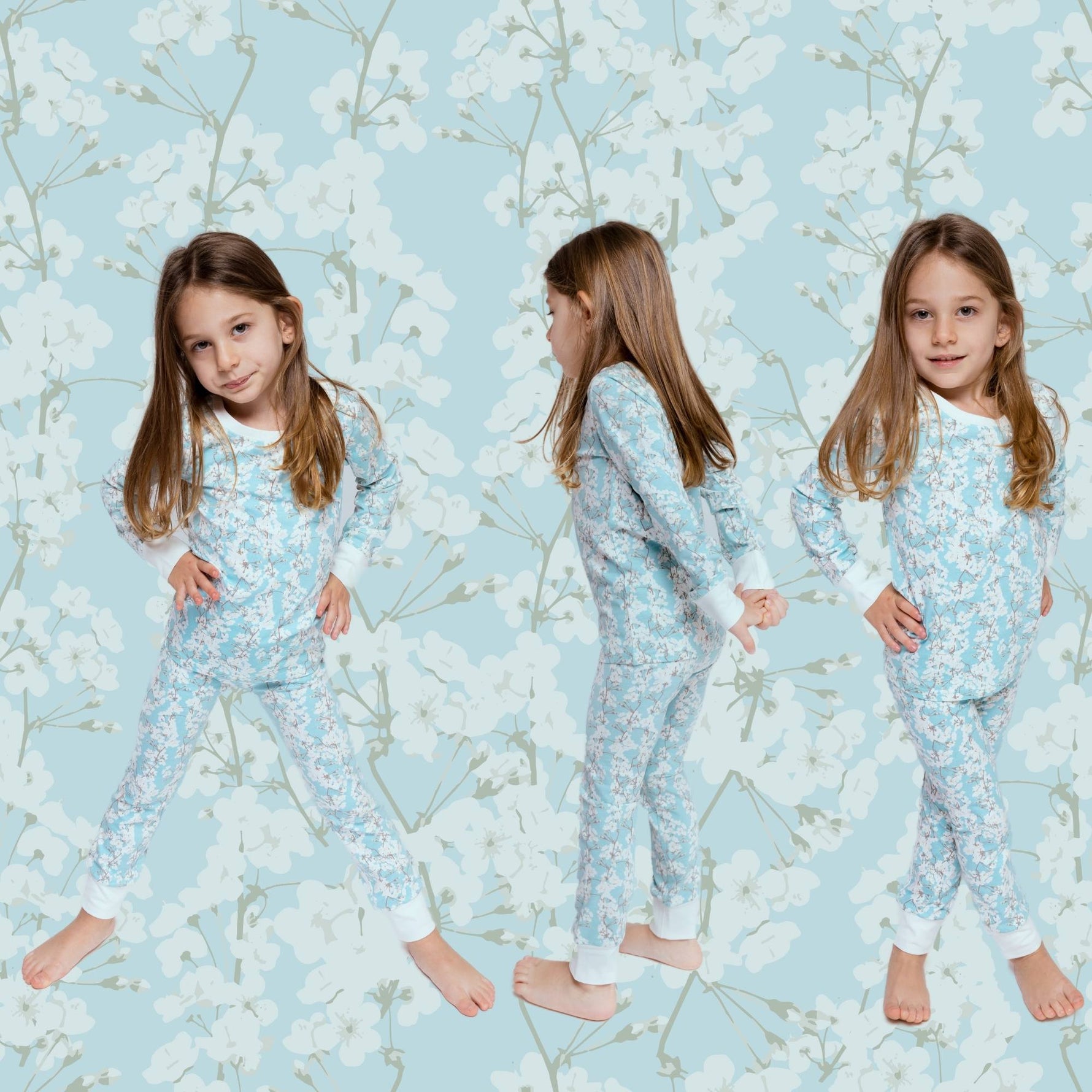 Organic Kids Pajamas Cherry Blossoms Organic Cotton Norani Baby Everetts Place: Online Boutique