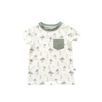 Harp Angel Boutique Organic Cotton Short Sleeve Shirt with Palm Beach Design - Apparel & Accessories > Clothing > Baby & Toddler Clothing > Baby & Toddler Tops Tops