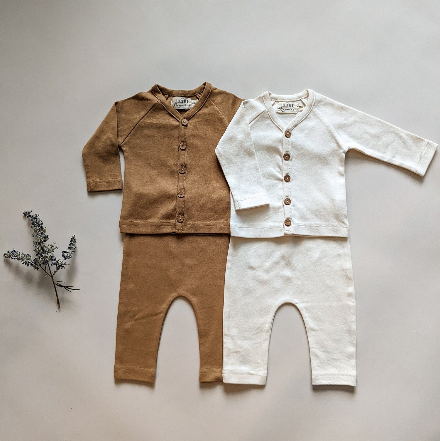 organic newborn outfit set | undyed cotton baby top and pants