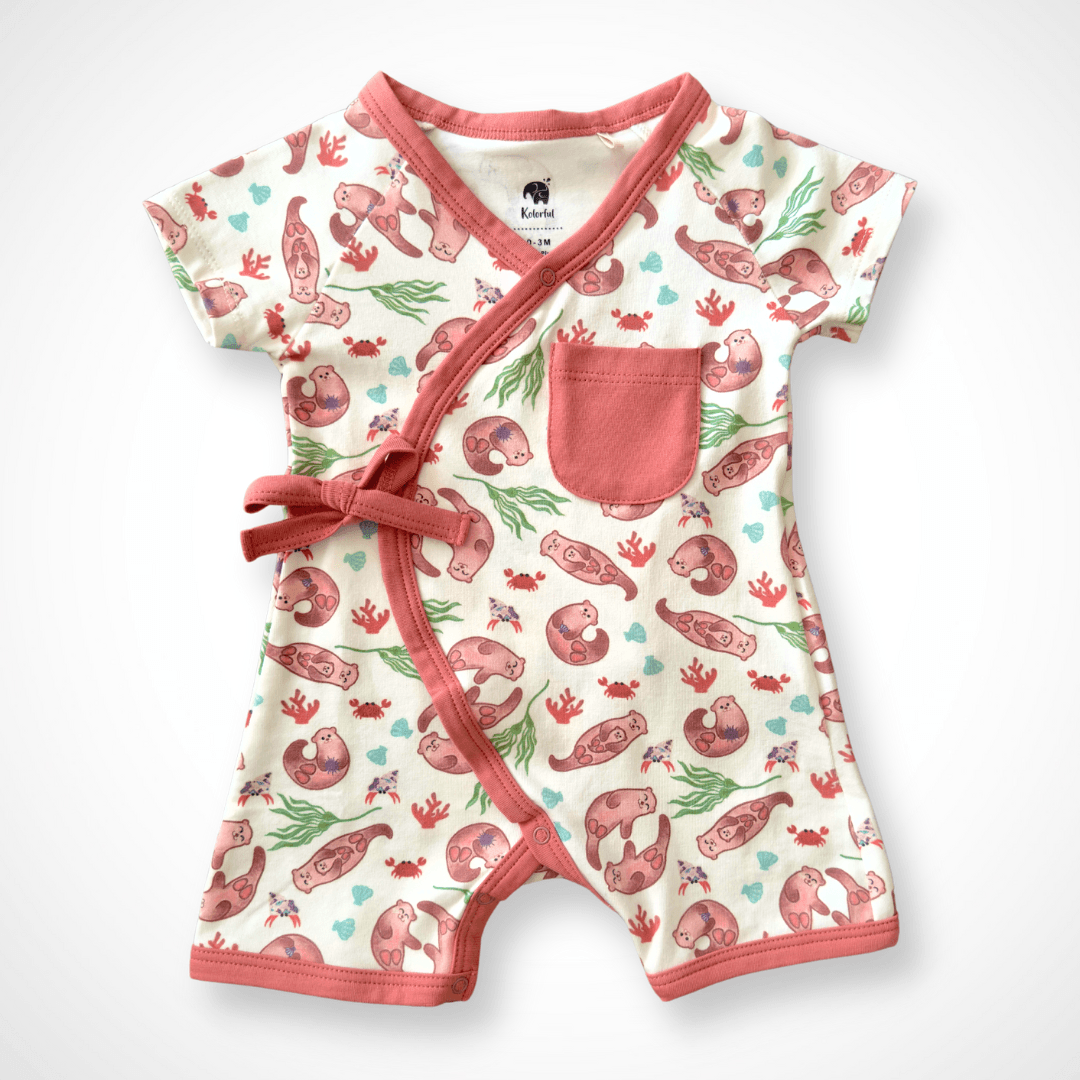 Otter Kimono Shorty Romper | Organic Pima Cotton by Kolorful