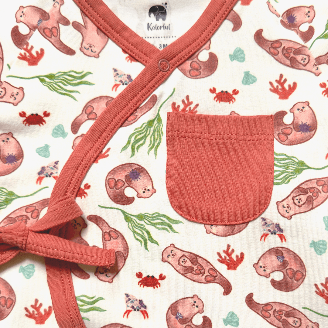 Otter Kimono Shorty Romper | Organic Pima Cotton by Kolorful