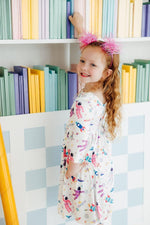 Mila & Rose ® Out Of This World Three Quarter Sleeve Twirl Dress Pockets - Everetts Place Boutique - 