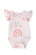 Over The Rainbow Flutter Short Sleeve Bodysuit For Baby Mila & Rose ® Everetts Place: Online Boutique