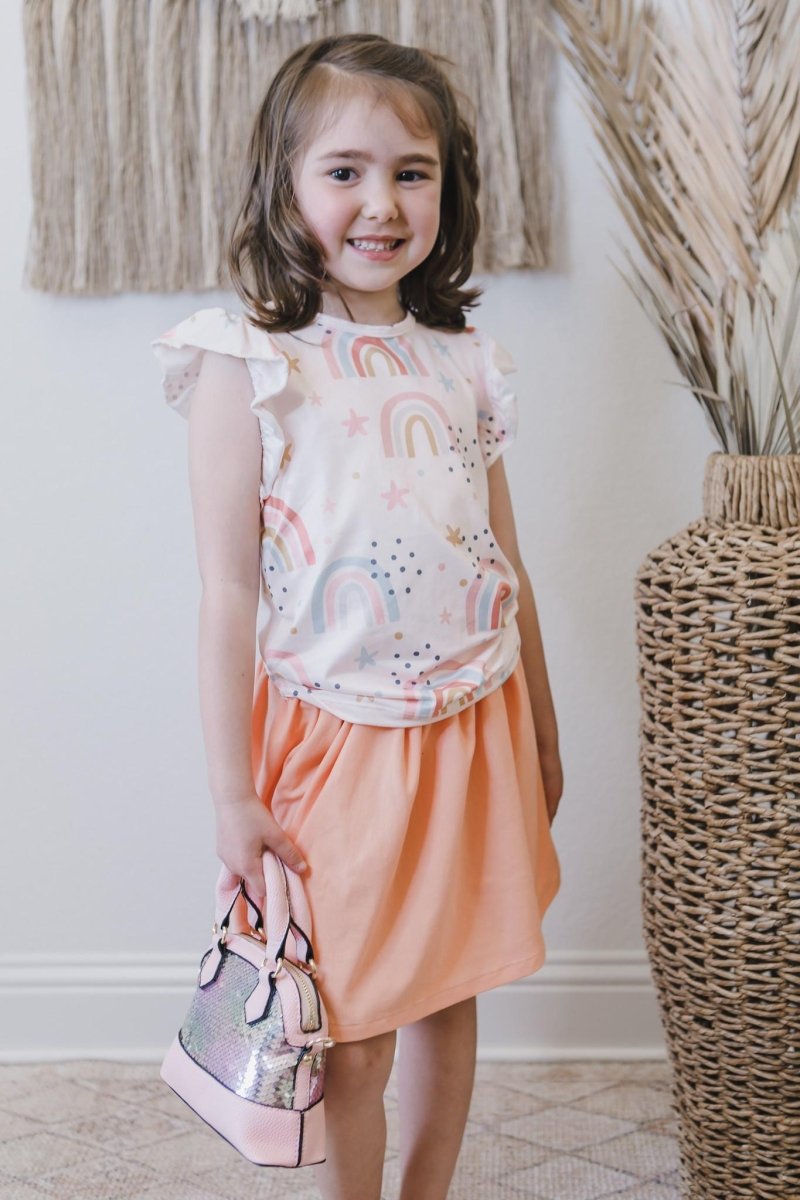 Mila & Rose ® Over the Rainbow Short Sleeve Ruffle Tee Mila Rose - Everetts Place Boutique - 