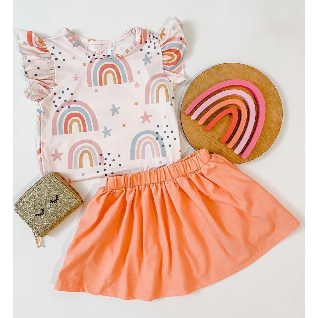 Over the Rainbow Short Sleeve Ruffle Tee Mila Rose Mila & Rose ® Everetts Place: Online Boutique