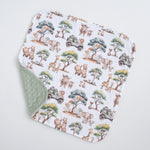 Honey Lemonade Cozy Mini Minky Blanket with Safari Design for Toddlers on the Go - Baby & Toddler Mini Minky