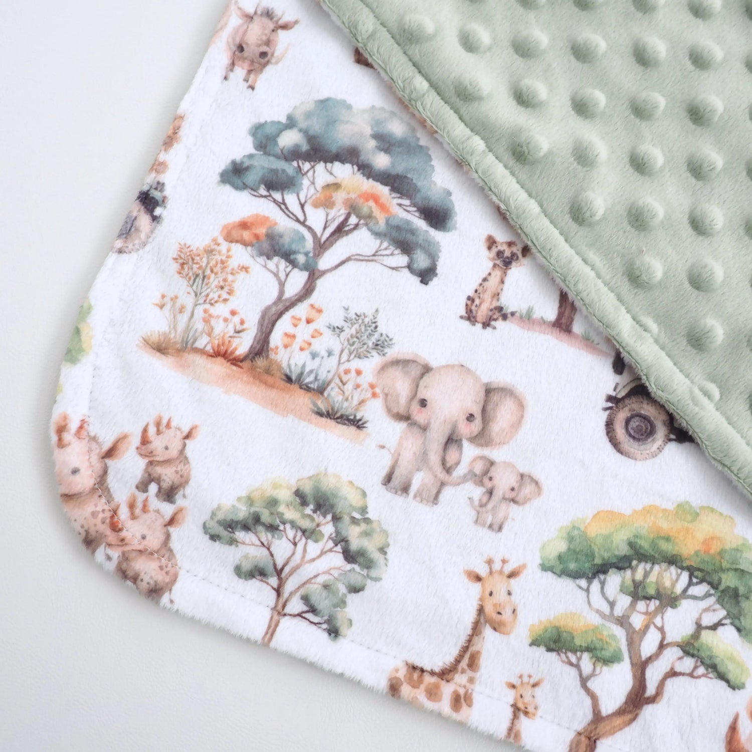 Honey Lemonade Cozy Mini Minky Blanket with Safari Design for Toddlers on the Go - Baby & Toddler Mini Minky