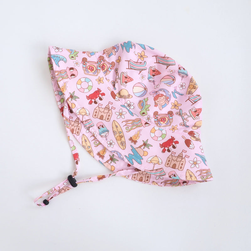Baby & kids sun hat with colorful summer-themed prints, lightweight and UV protective.