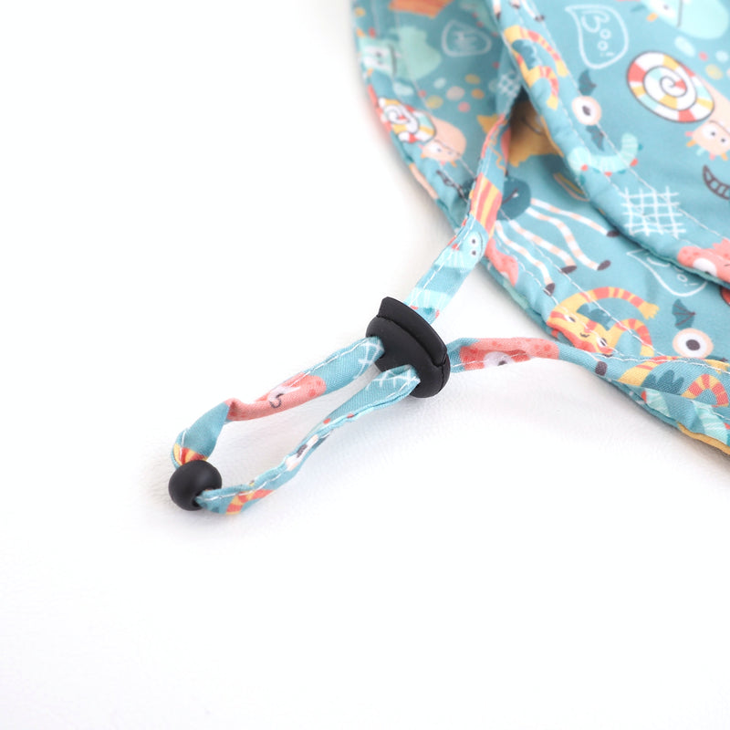 Baby & Kid Sun Hat with Monster Party design, lightweight and breathable, offers UV protection.