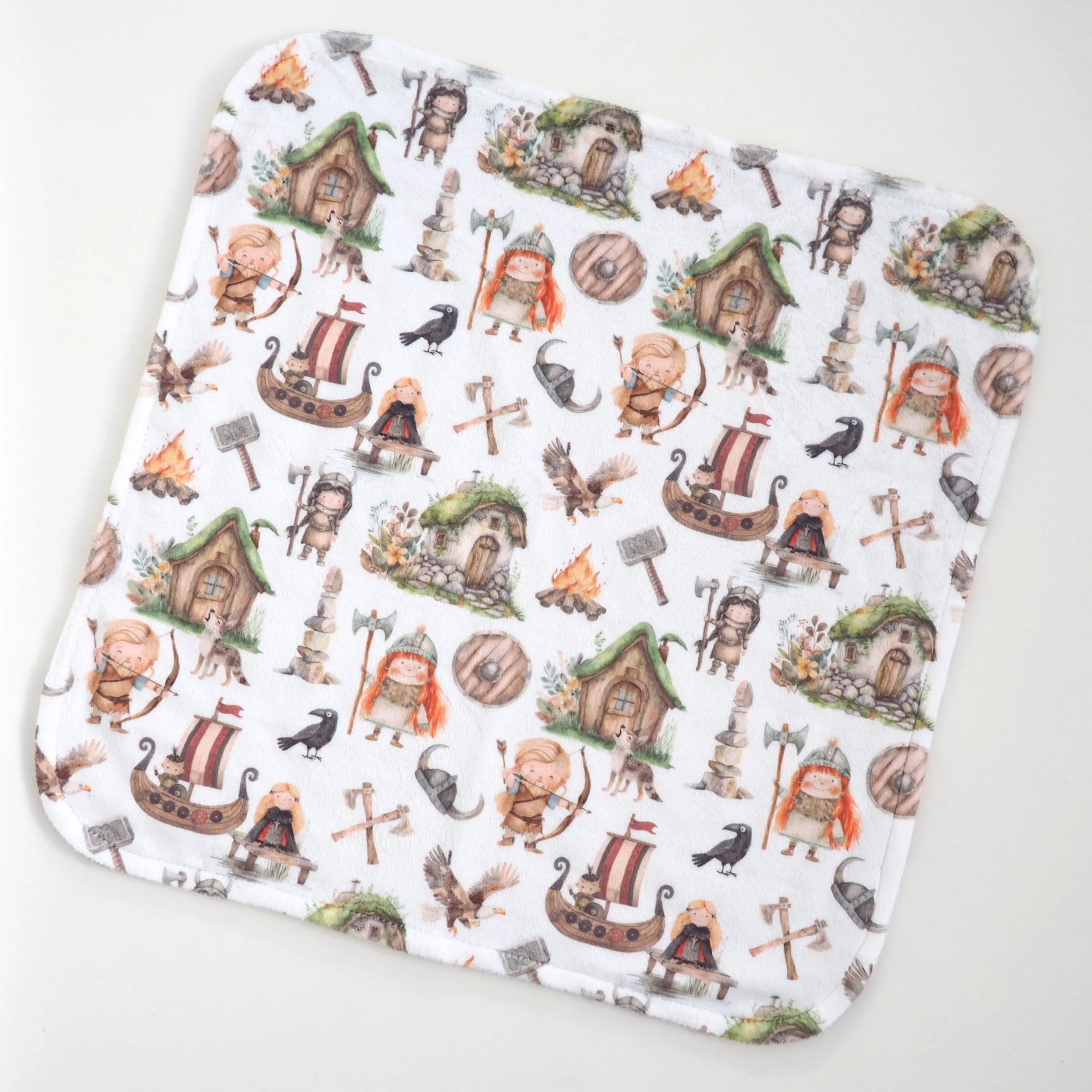 Honey Lemonade Mini Minky Vikings Blanket for Toddlers Perfect for Home and Travel - Baby & Toddler Mini Minky