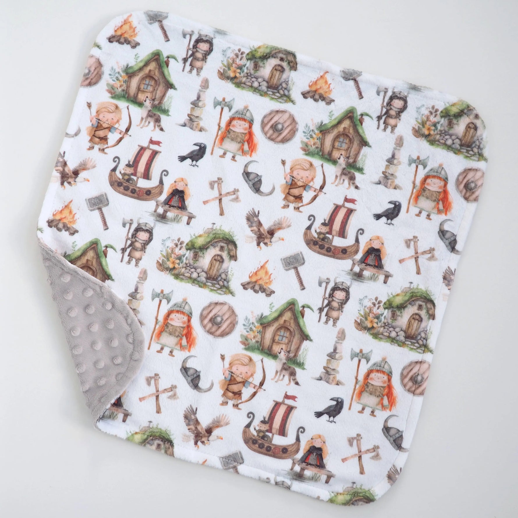 Honey Lemonade Mini Minky Vikings Blanket for Toddlers Perfect for Home and Travel - Baby & Toddler Mini Minky