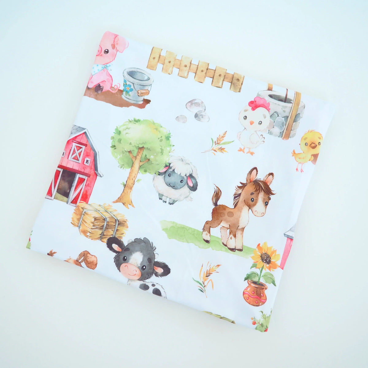 Farm Animals Baby Swaddle Blanket Honey Lemonade 
