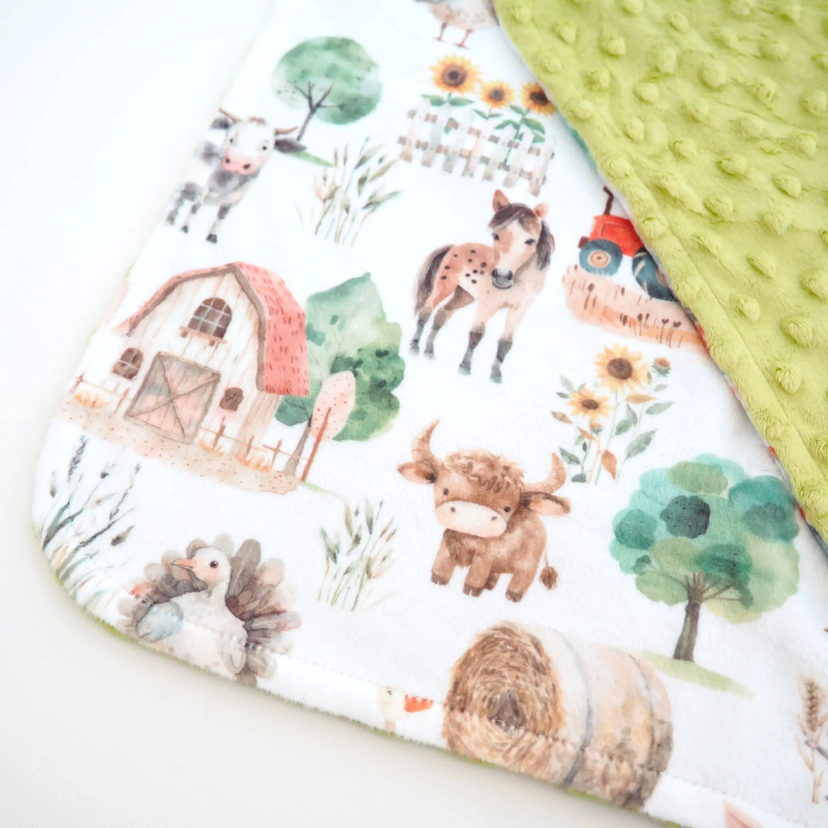 Mini Minky Blanket Farm Life Honey Lemonade 