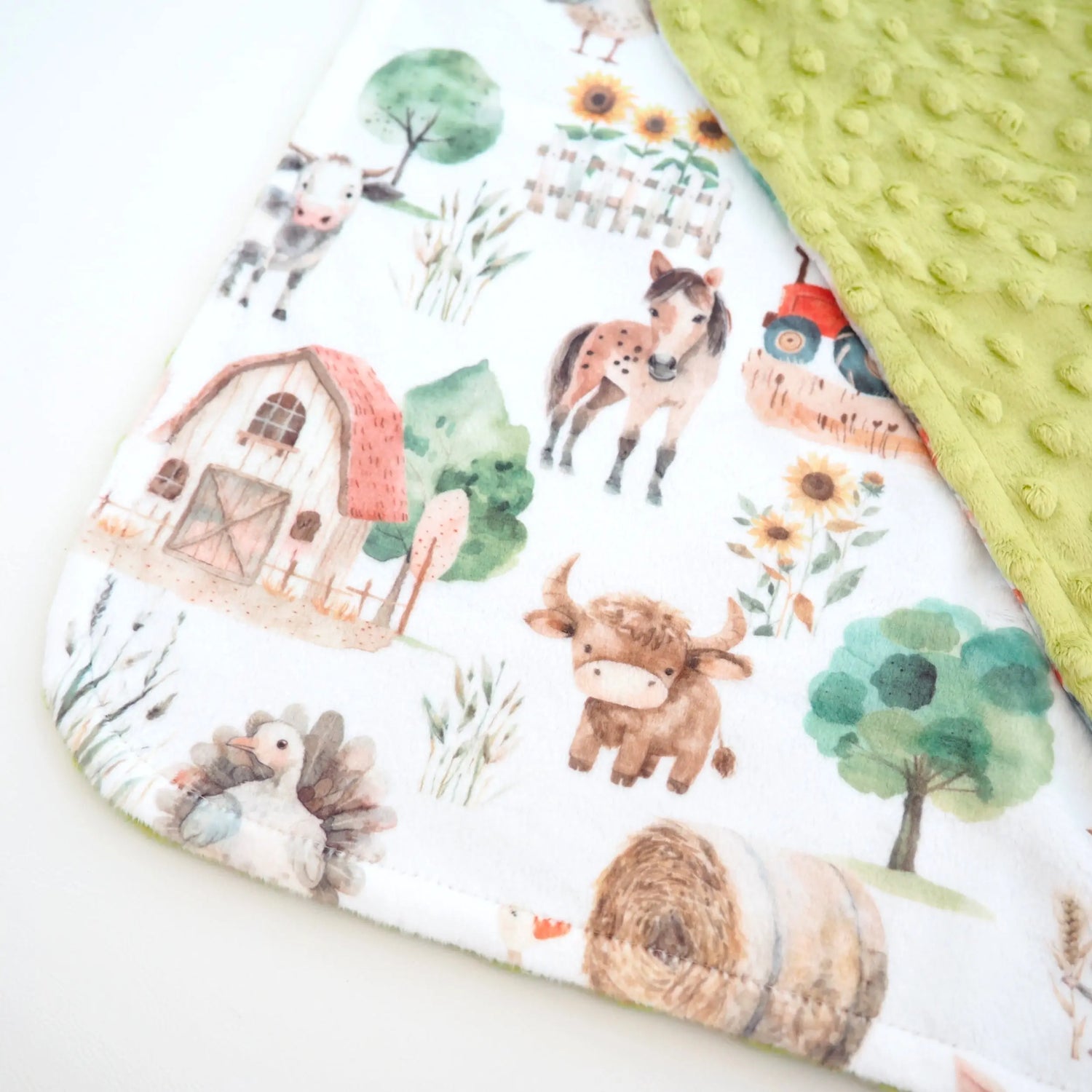 Mini Minky Blanket Farm Life Honey Lemonade 