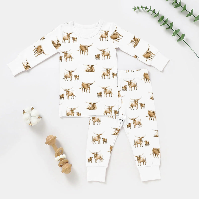 Long Sleeve 2 piece Bamboo Pajama Set - Everetts Place: Online Boutique