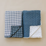 Vintage Plaid + Navy Plaid Twin Muslin Quilt by Mebie Baby at Everetts Place
