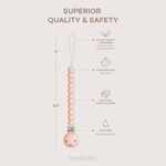Pacifier Clips in Pink Blush, 2 Pack by Comfy Cubs at Everetts Place
