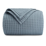 Comfy Cubs Pacific Blue 100 Cotton Waffle Blankets For Adults Cozy - Everetts Place Boutique - 