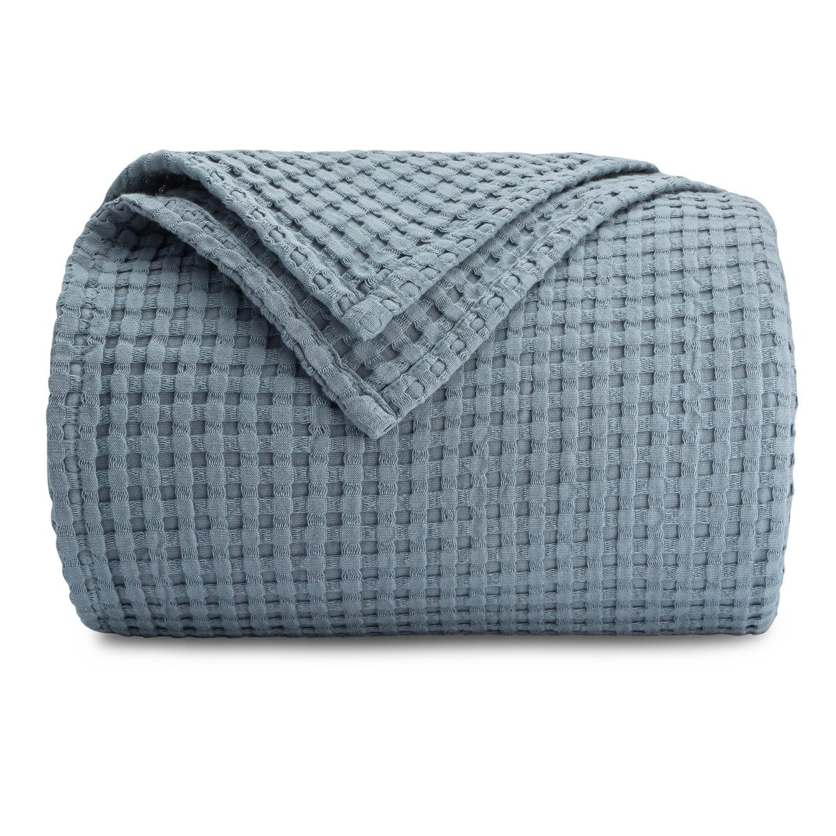 Comfy Cubs Pacific Blue 100 Cotton Waffle Blankets For Adults Cozy - Everetts Place Boutique - 