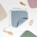 Pacific Blue Muslin Baby Washcloths For Gentle Bathing Comfy Cubs Everetts Place: Online Boutique