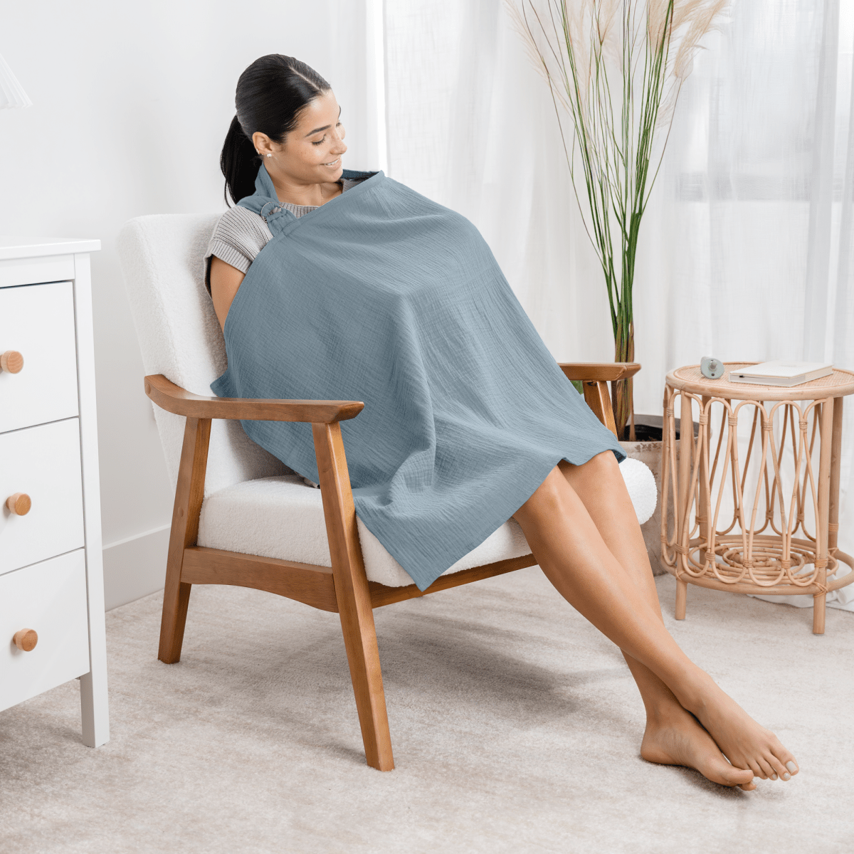 Comfy Cubs Pacific Blue Muslin Nursing Cover For Breastfeeding - Everetts Place Boutique - 