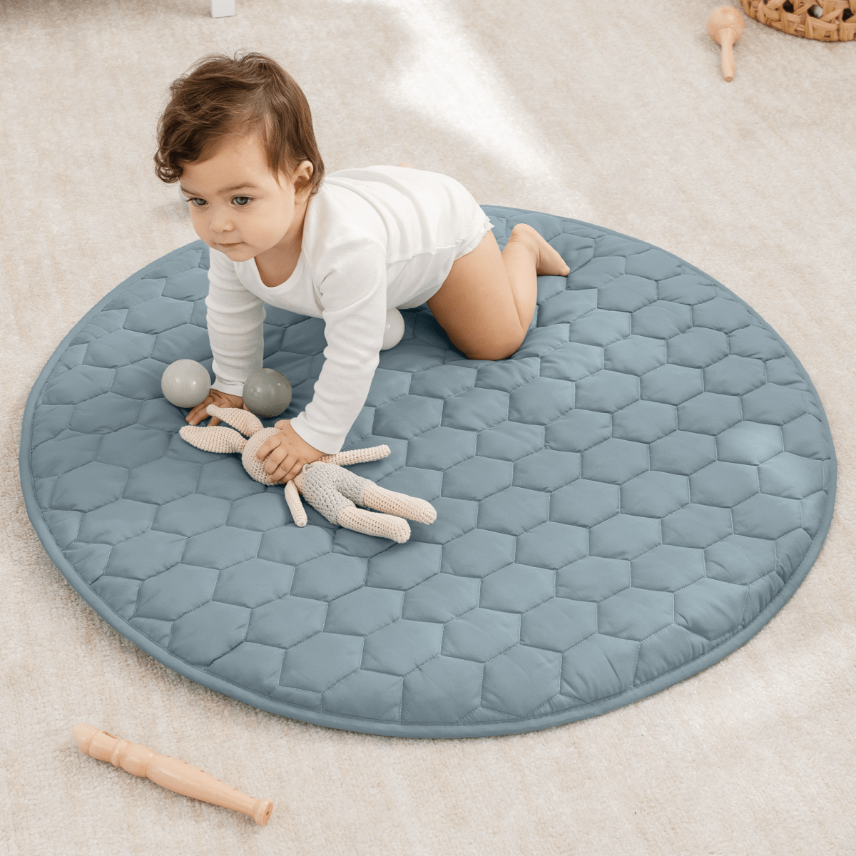 Comfy Cubs Pacific Blue Play Mat with Non Slip Bottom for Baby - Everetts Place Boutique - 
