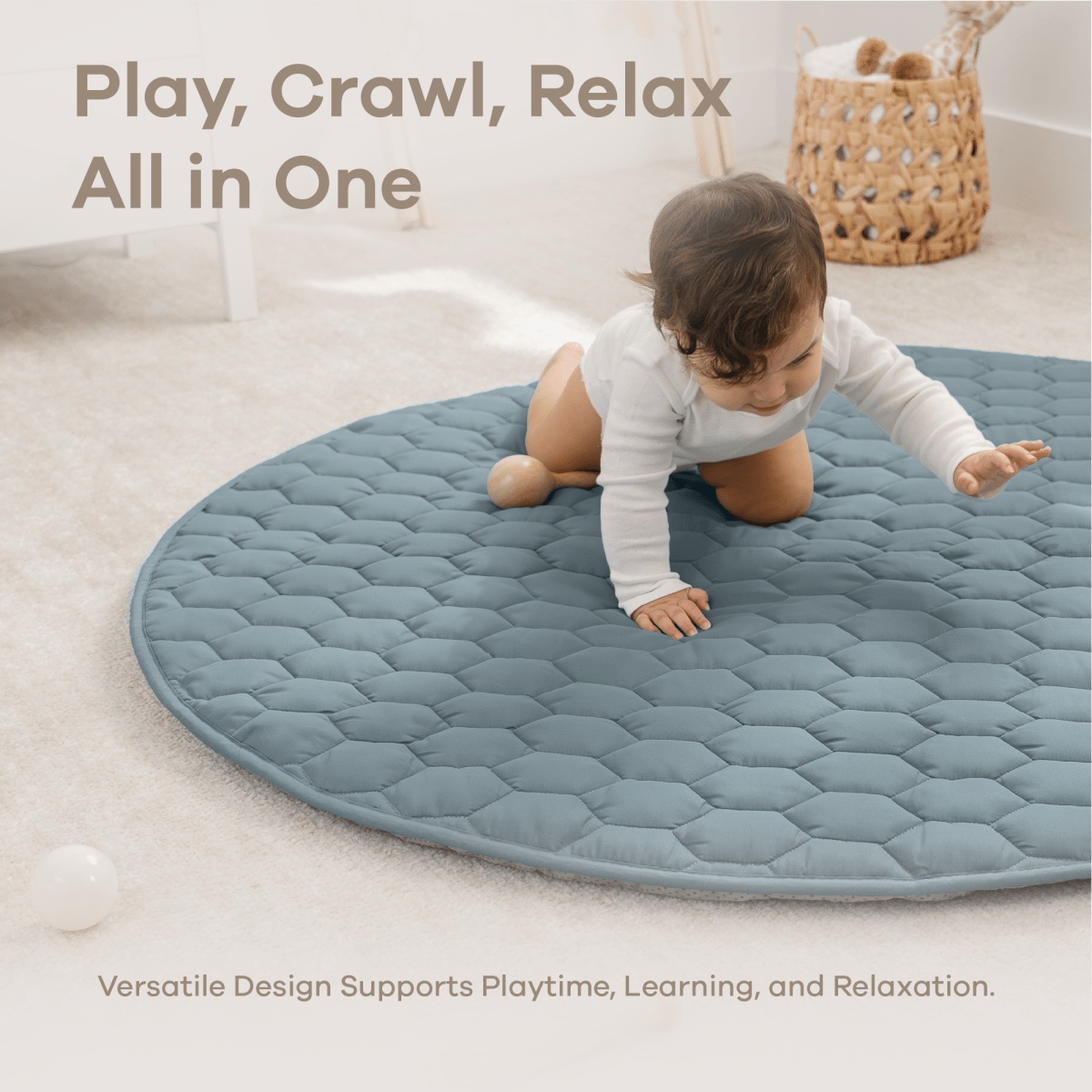 Pacific Blue Play Mat with Non Slip Bottom for Baby - Everetts Place Boutique - 