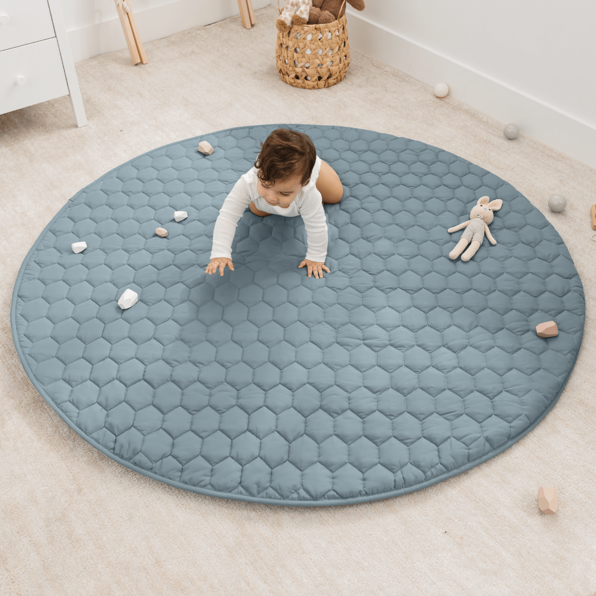 Comfy Cubs Pacific Blue Play Mat with Non Slip Bottom for Baby - Everetts Place Boutique - 