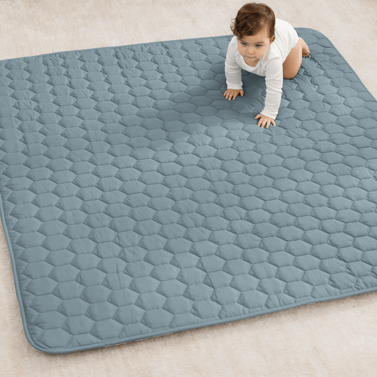 Comfy Cubs Pacific Blue Play Mat with Non Slip Bottom for Baby - Everetts Place Boutique - 