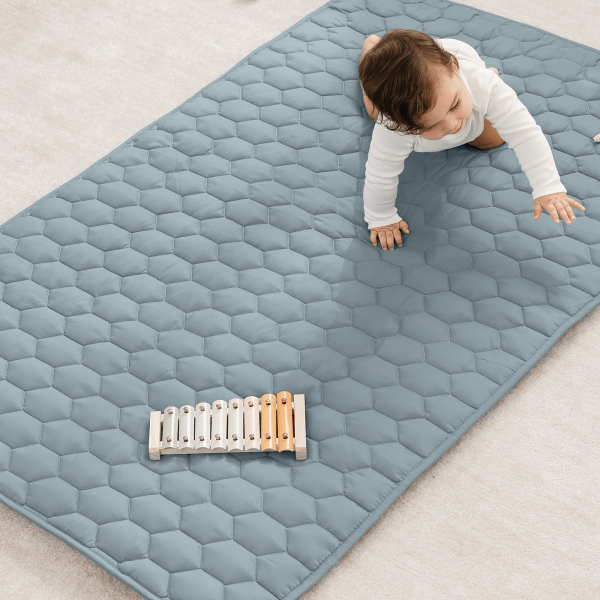 Comfy Cubs Pacific Blue Play Mat with Non Slip Bottom for Baby - Everetts Place Boutique - 