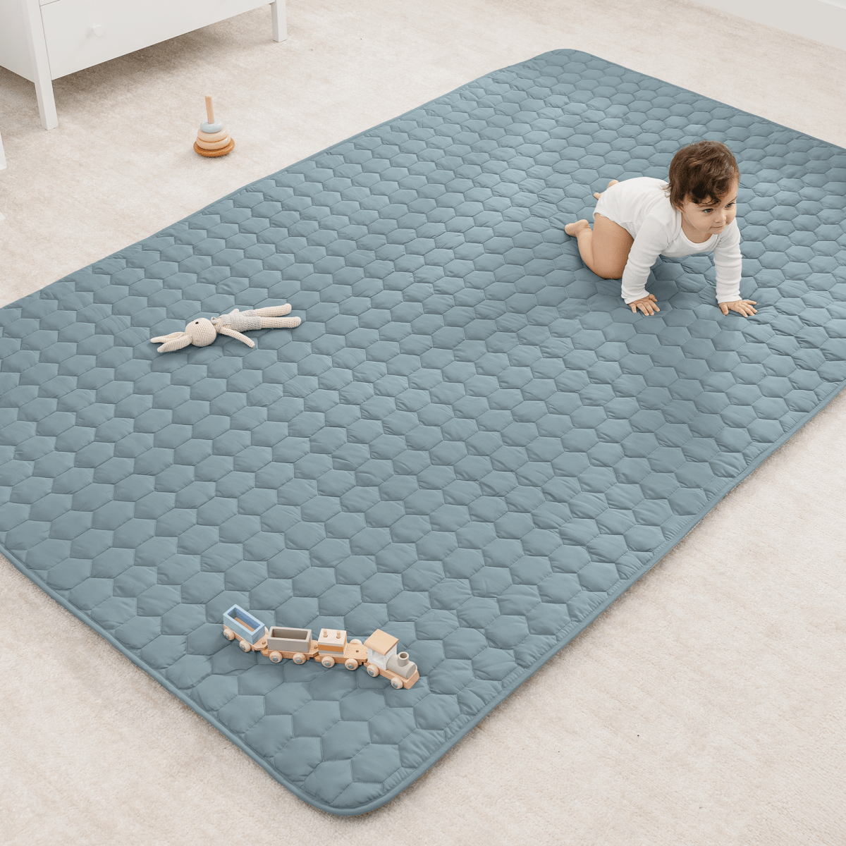 Pacific Blue Play Mat with Non Slip Bottom for Baby - Everetts Place Boutique - 