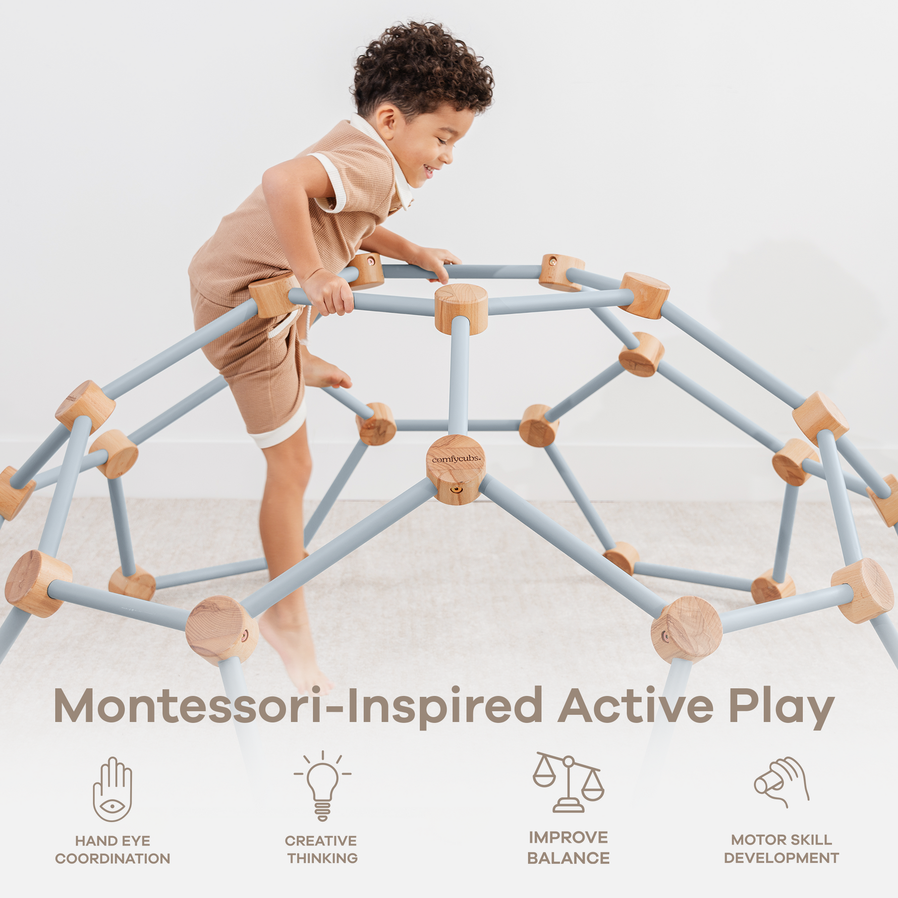 Pacific Blue Wooden Climber for Kids by Comfy Cubs Comfy Cubs Everetts Place: Online Boutique