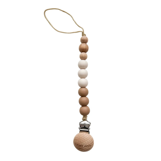 Pacifier Clip Harper (Camel & Cream) Harp Angel Boutique